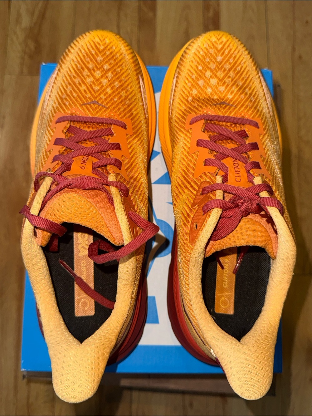 Hoka Orange Maroon Running Shoes - Picture 3 of 15